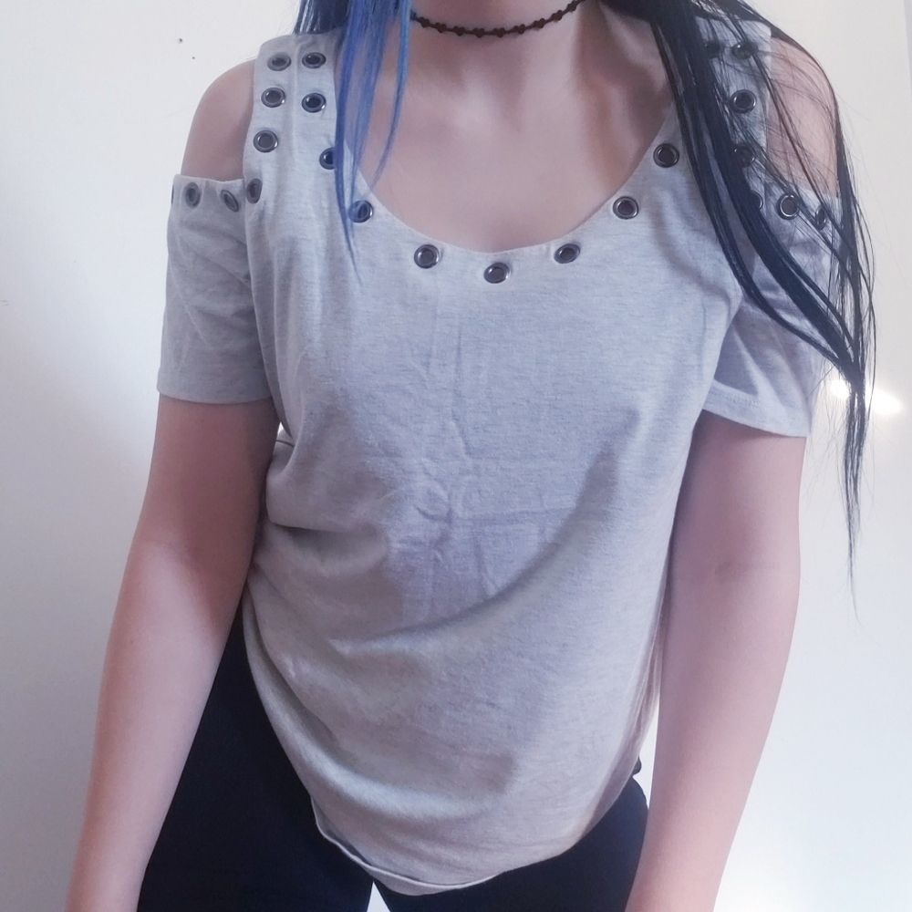 Strazzi Open Shoulder Grey Top